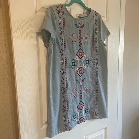 Hayden Los Angeles light blue embroidered Shift Dress size medium - Picture 11 of 16